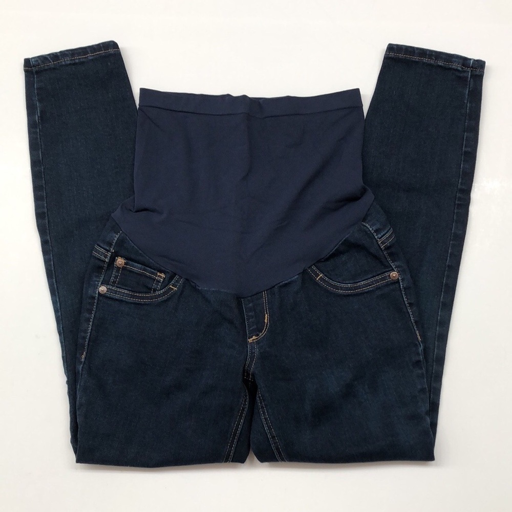Indigo Blue dark wash maternity skinny jeans